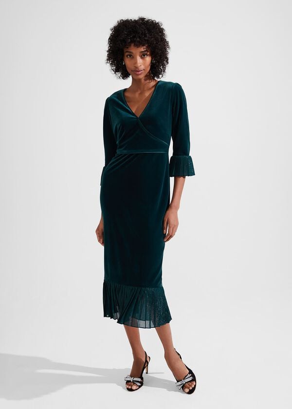 Hobbs Petite Melodie Dress Evergreen
