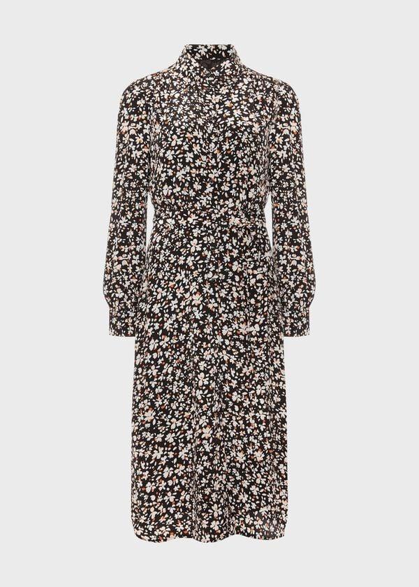 Hobbs Petite Morgen Dress Black Multi