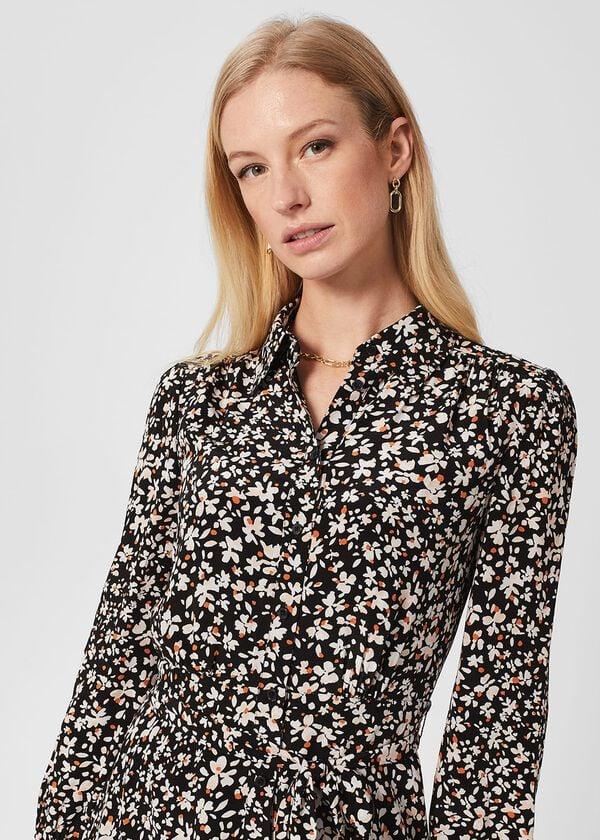 Hobbs Petite Morgen Dress Black Multi
