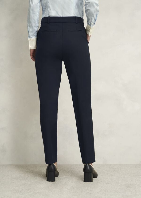 Hobbs Petite Nicky Tapered Travel Trousers Navy
