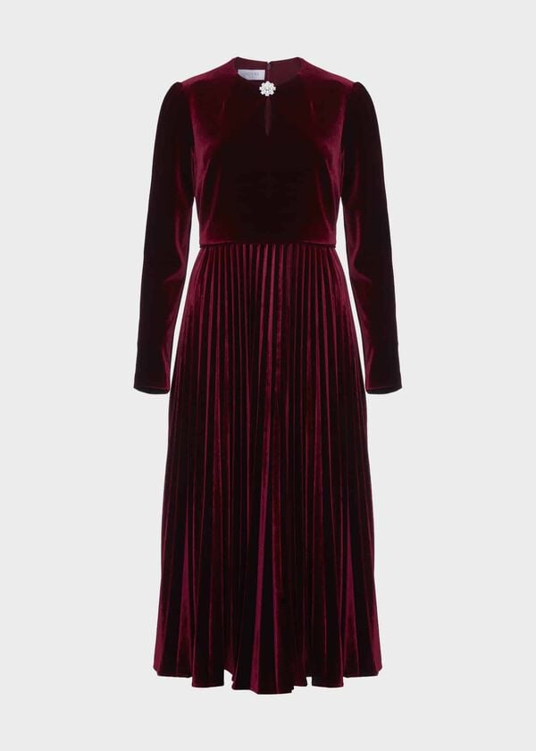 Hobbs Petite Rosalie Dress Deep Red