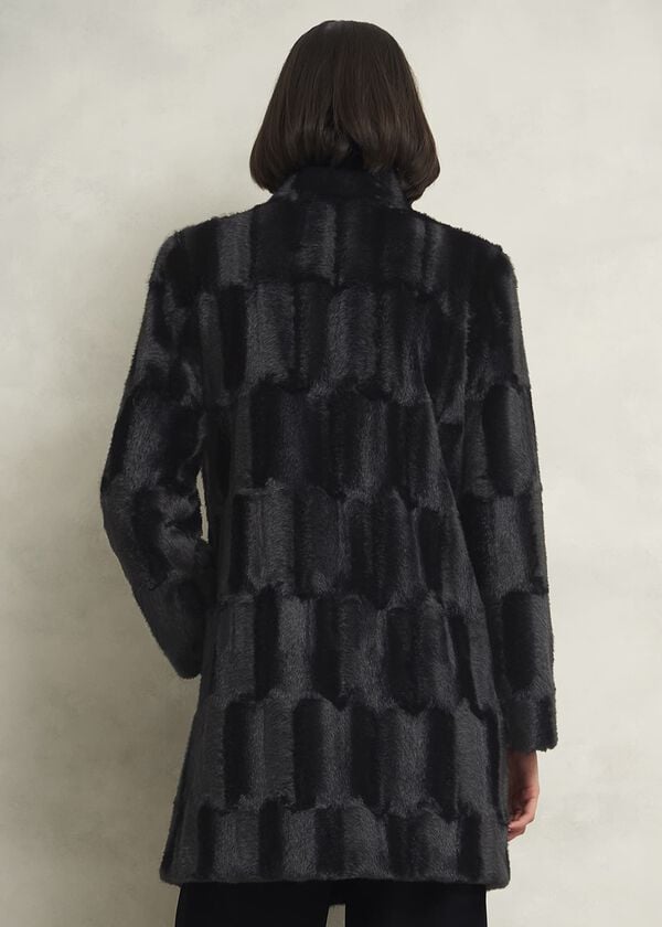 Hobbs Petite Rosanne Faux Fur Coat Black