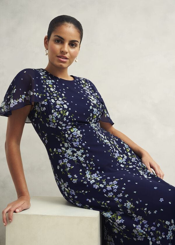 Hobbs Petite Rosella Dress Midnight Multi