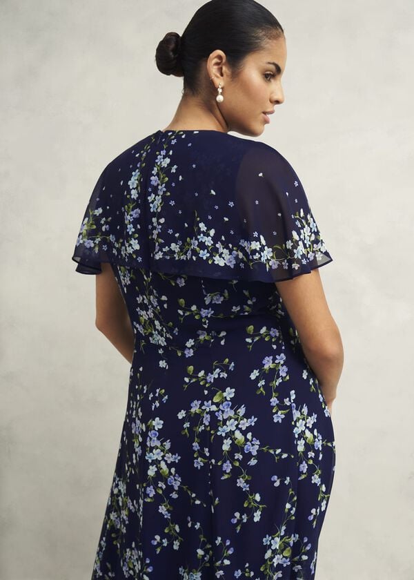 Hobbs Petite Rosella Dress Midnight Multi