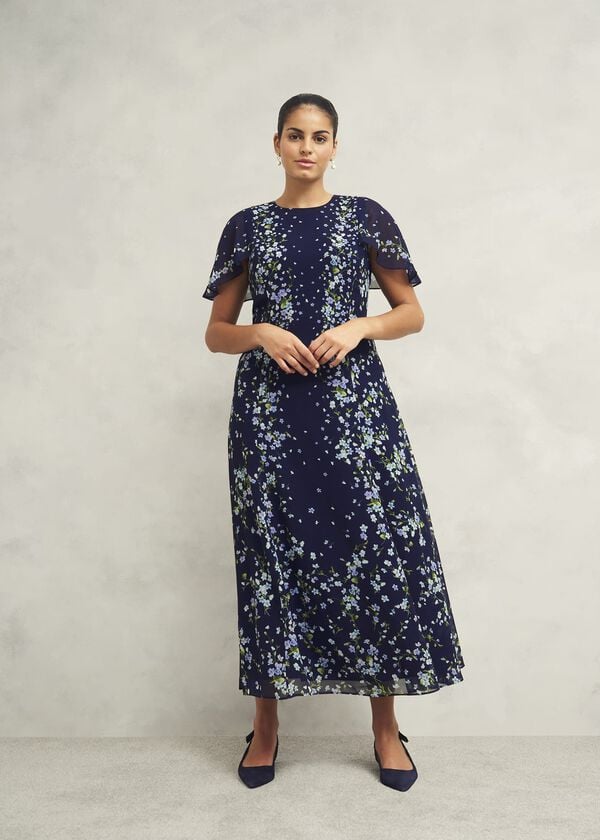hobbs Petite Rosella Dress Midnight Multi