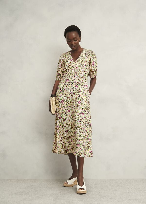 hobbs Petite Santana Dress Ivory Multi