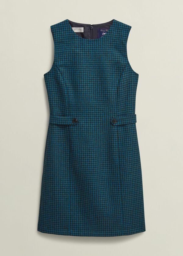 Hobbs Petite Sariah Wool Dress Green Multi
