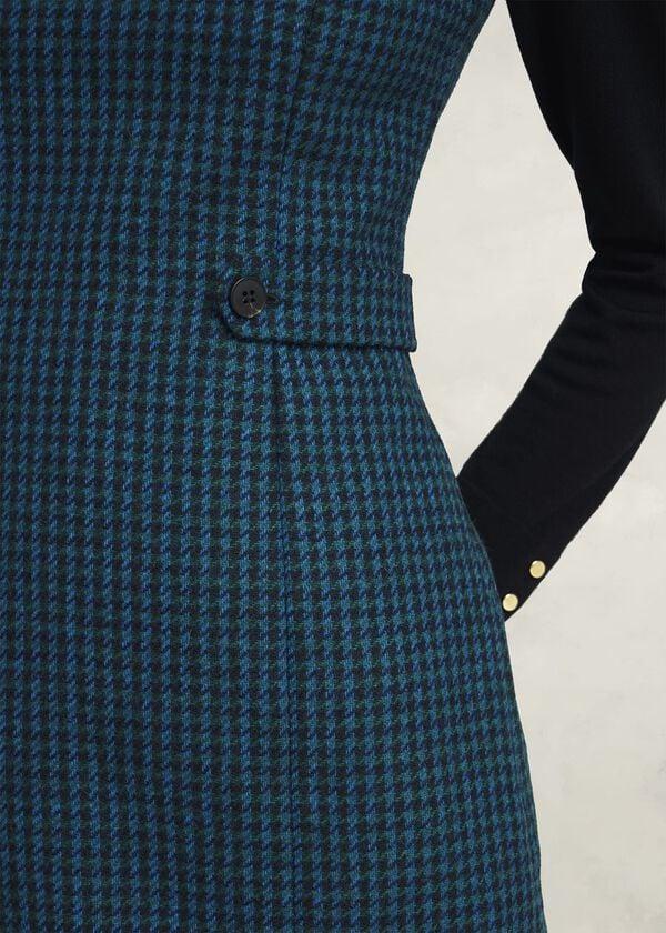 Hobbs Petite Sariah Wool Dress Green Multi