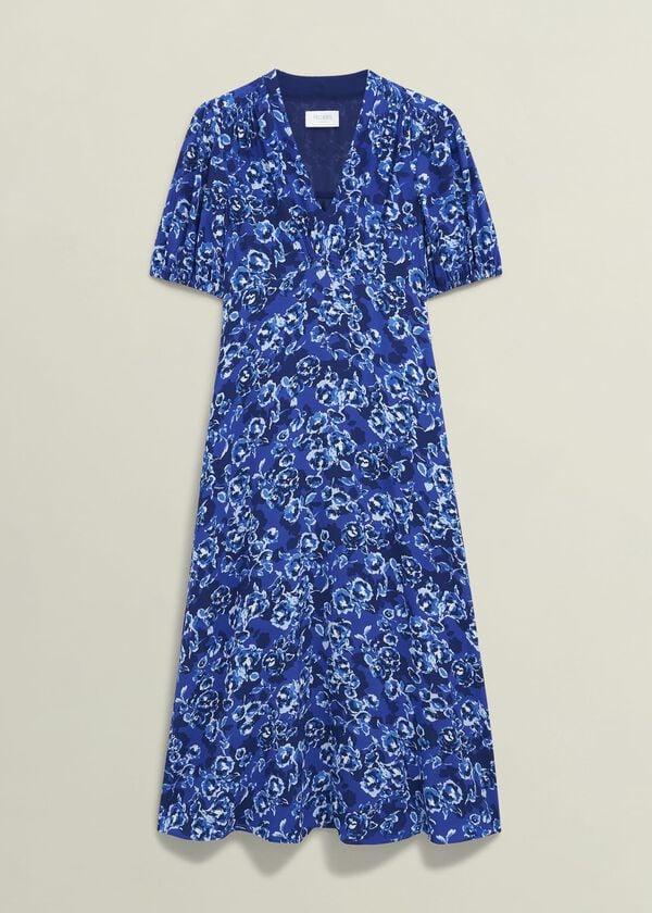 Hobbs Petite Sidonie Dress Blue Multi