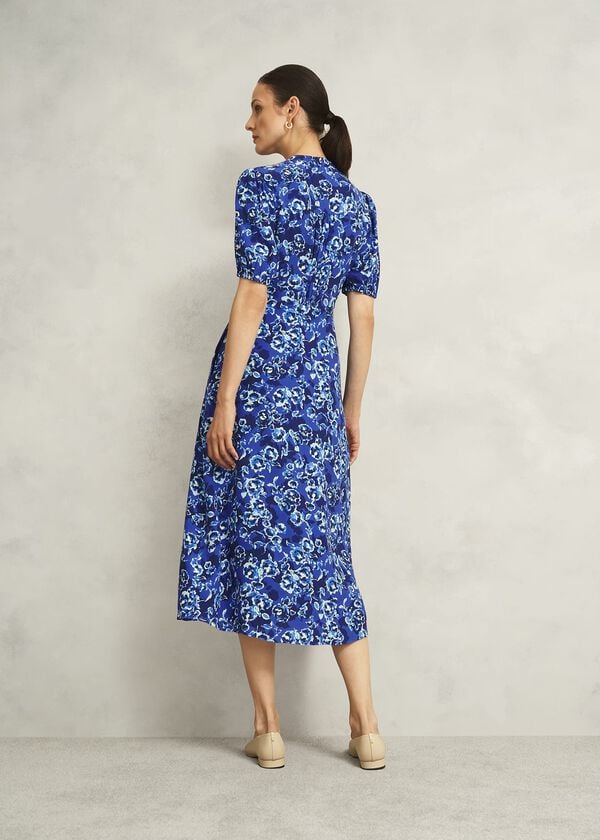 Hobbs Petite Sidonie Dress Blue Multi