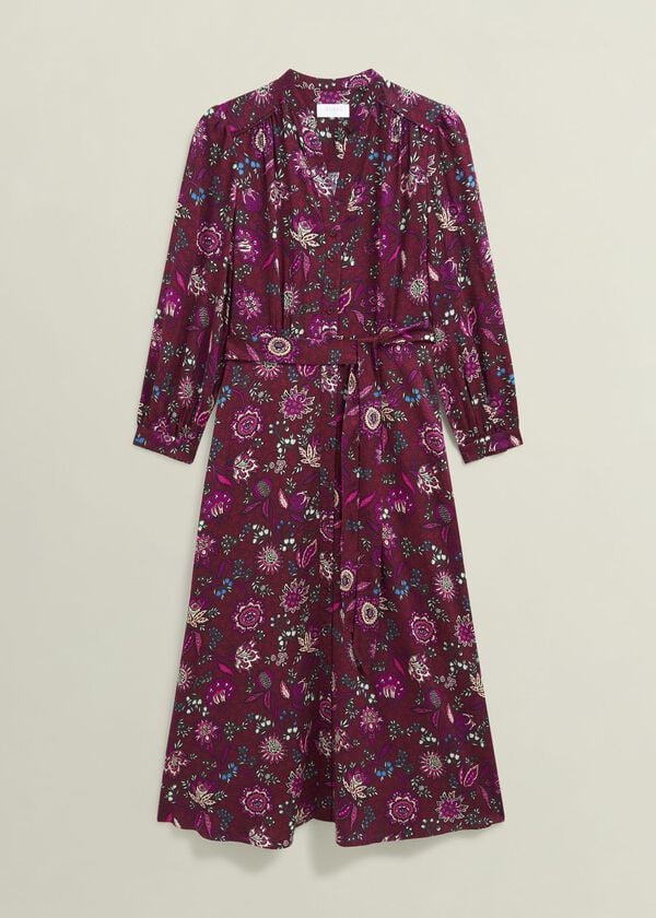 Hobbs Petite Sofia Dress Red Multi