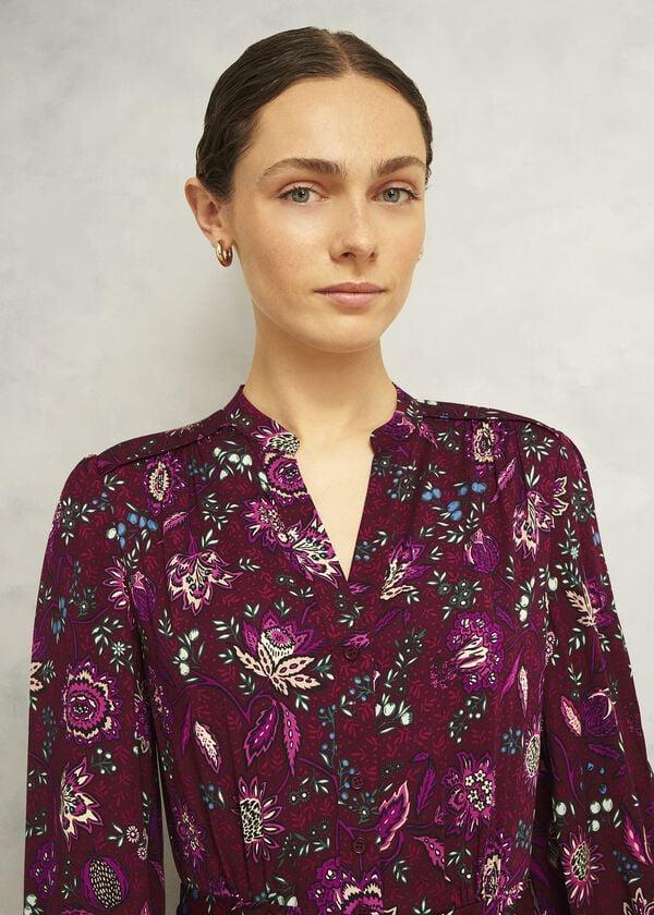 Hobbs Petite Sofia Dress Red Multi