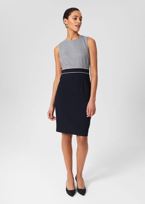 hobbs Petite Steph Dress Navy Multi