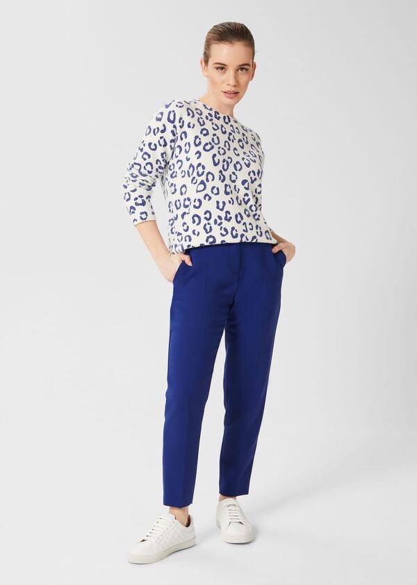 hobbs Petite Suki Slim Trousers Cobalt Blue