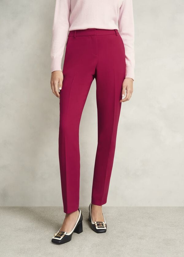 Hobbs Petite Suki Tapered Trousers Hot Magenta