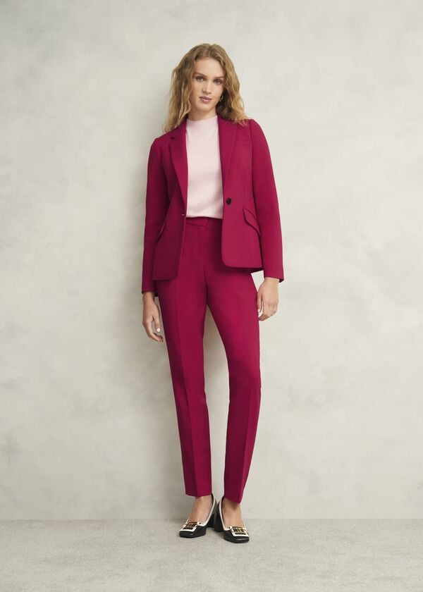hobbs Petite Suki Tapered Trousers Hot Magenta