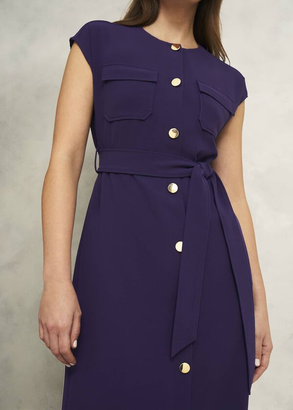 Hobbs Petite Tania Dress Grape Purple