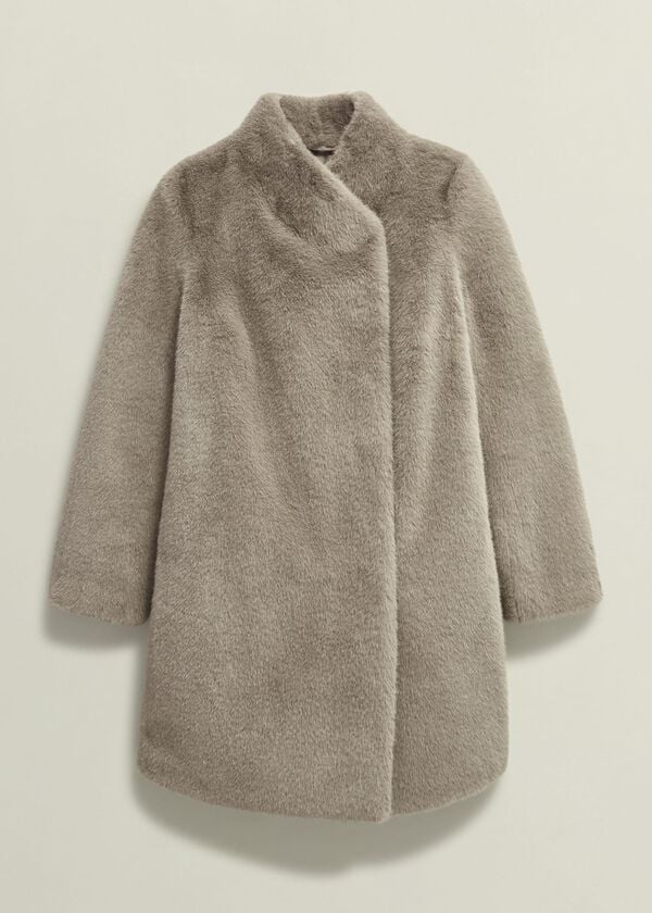 Hobbs Petite Tarini Faux Fur Coat Mink