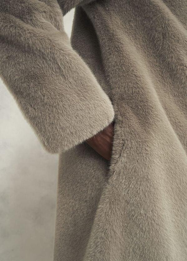 Hobbs Petite Tarini Faux Fur Coat Mink