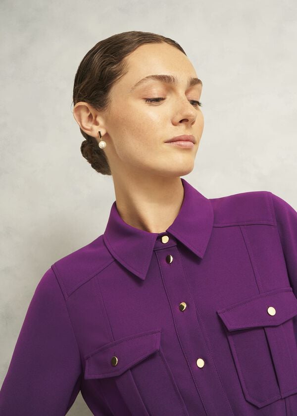 Hobbs Petite Violet Dress Vibrant Purple