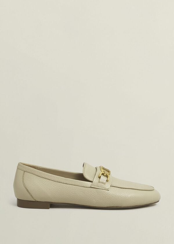 hobbs Pheobe Leather Loafers Chalk Beige