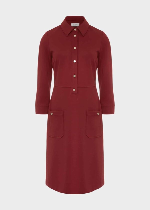 Hobbs Phillipa Ponte Shift Dress Vermillion Red