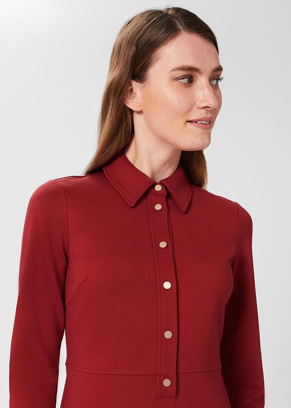 Hobbs Phillipa Ponte Shift Dress Vermillion Red
