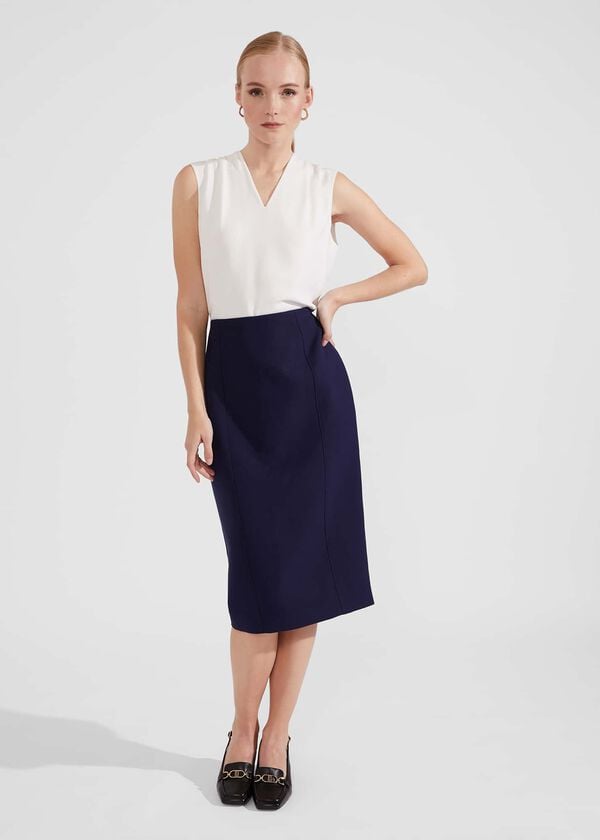 hobbs Phoebe Pencil Skirt Dark Midnight