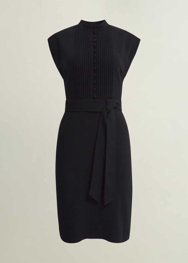 Hobbs Pia Pintuck Dress Black