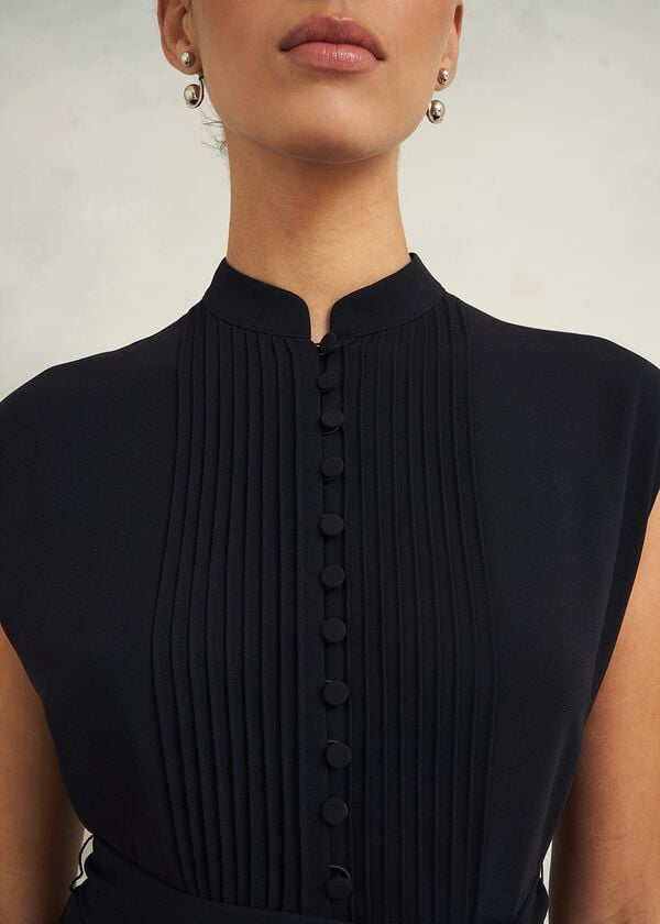 Hobbs Pia Pintuck Dress Black