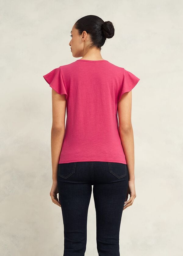 Hobbs Pippa Cotton Slub Top Zinnia Pink