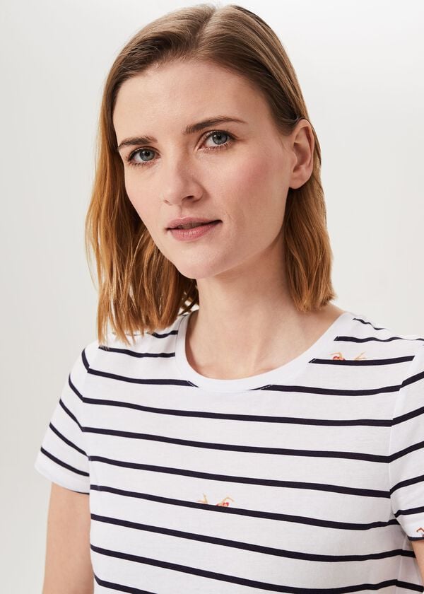 Hobbs Pixie Cotton Printed T-Shirt White Multi