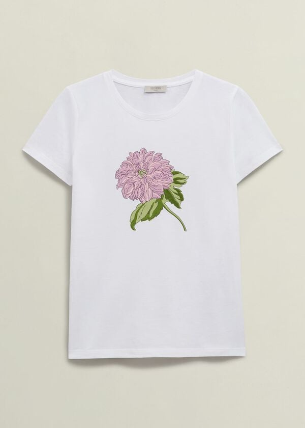 Hobbs Pixie Embroidered T-Shirt White Pink