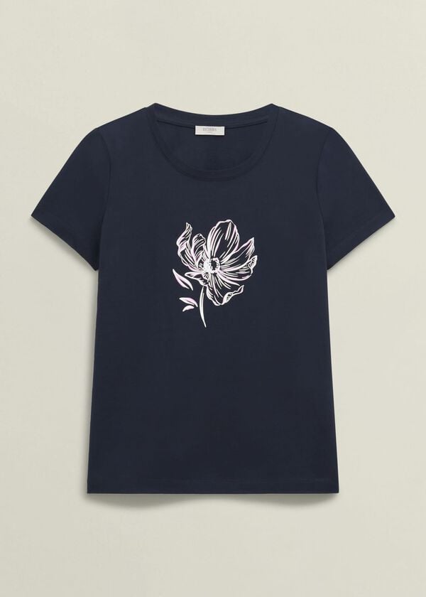 Hobbs Pixie Print T-Shirt Navy Multi
