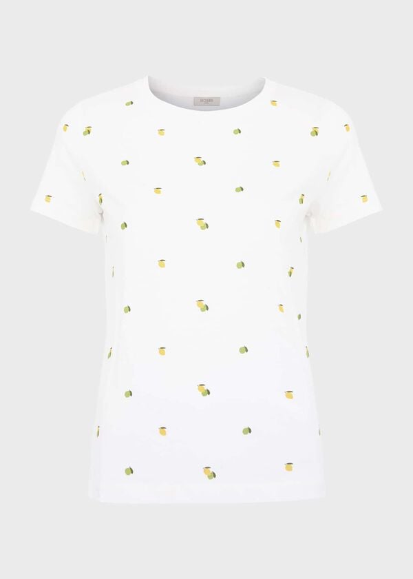 Hobbs Pixie Printed T-Shirt White Yellow