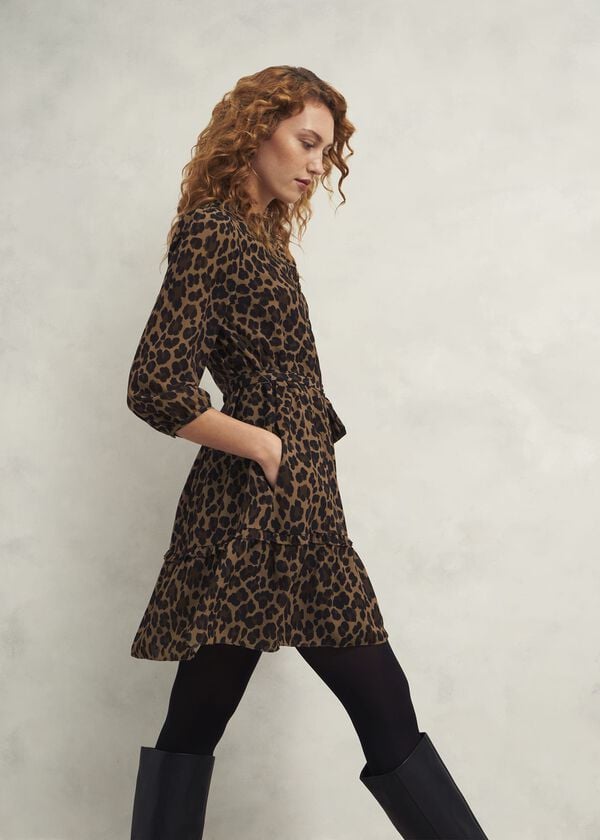 Hobbs Polly Dress Camel Multi