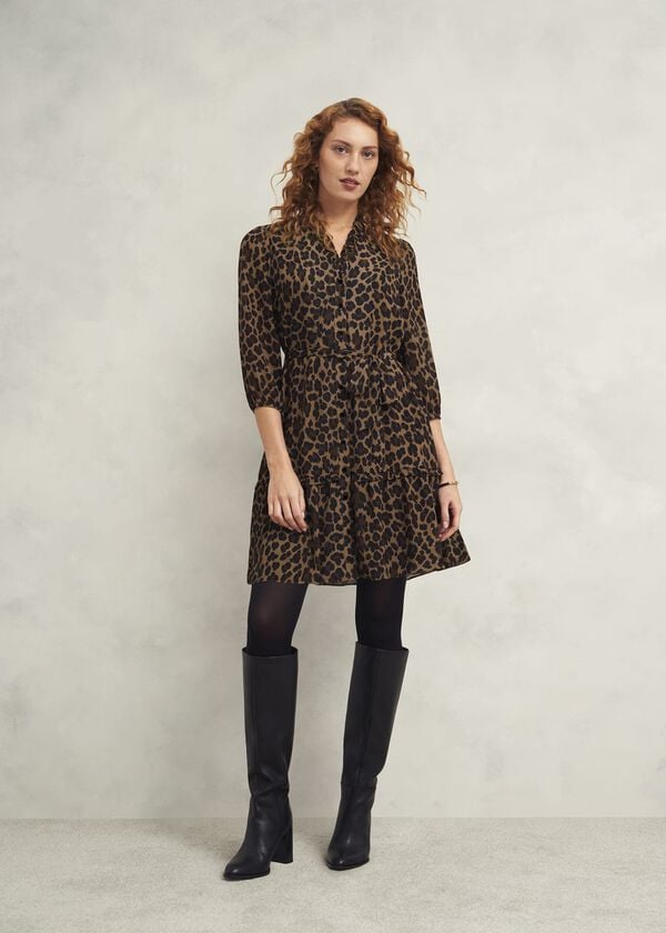 hobbs Polly Dress Camel Multi