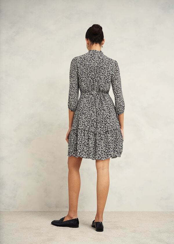 Hobbs Polly Dress Navy Cream