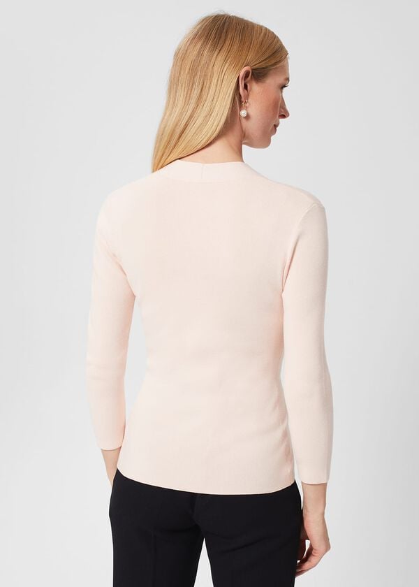 Hobbs Polly Knitted Top Pale Pink