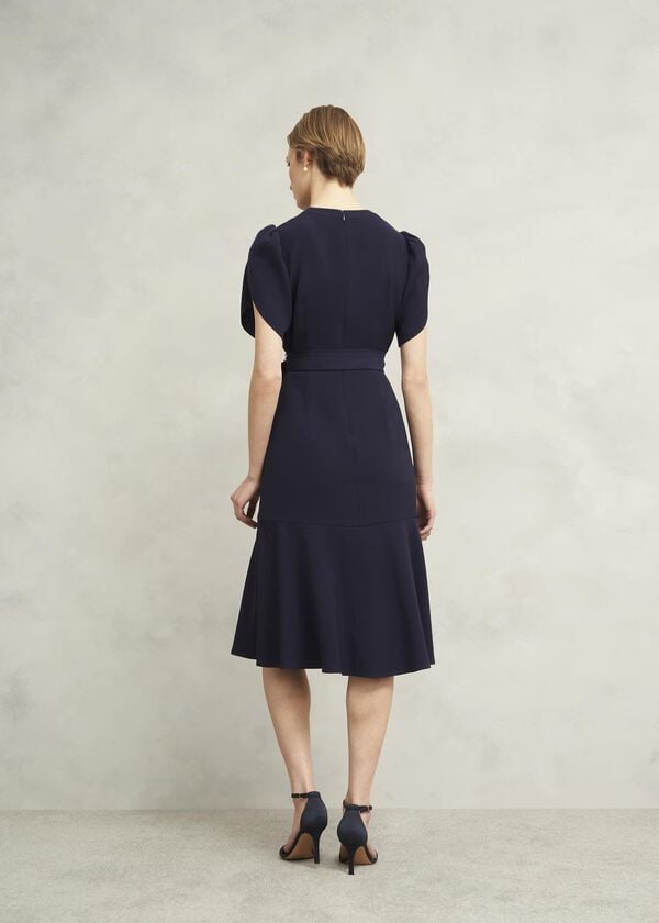 Hobbs Pricilla Tie Midi Dress Midnight