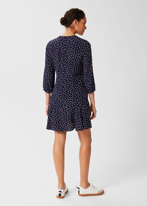 Hobbs Prim Tunic Dress Navy Multi