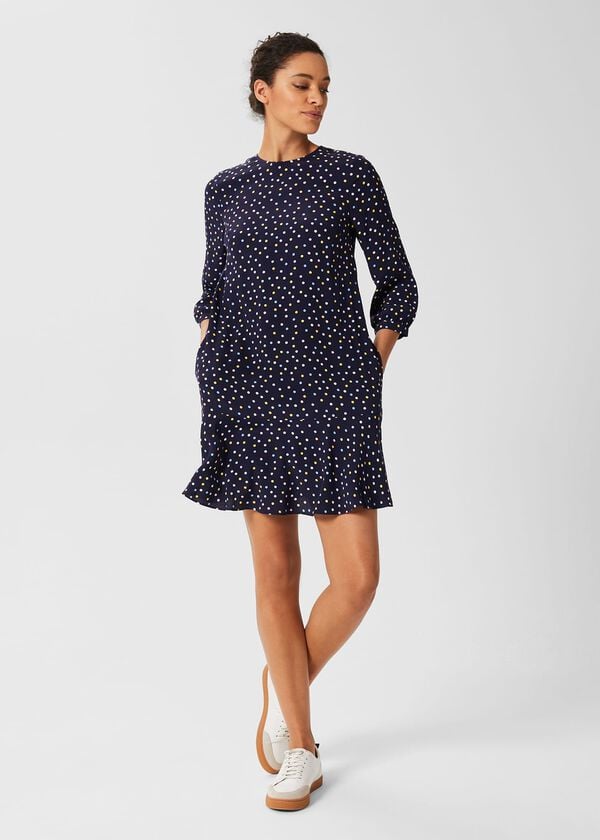 hobbs Prim Tunic Dress Navy Multi