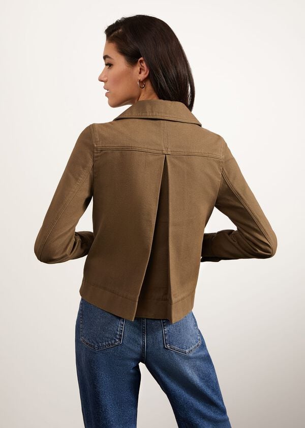 Hobbs Prior Cotton Jacket Khaki Green