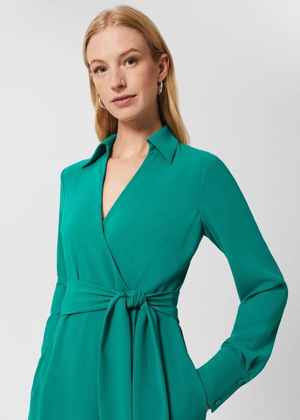Hobbs Prue Maxi Fit And Flare Dress Green