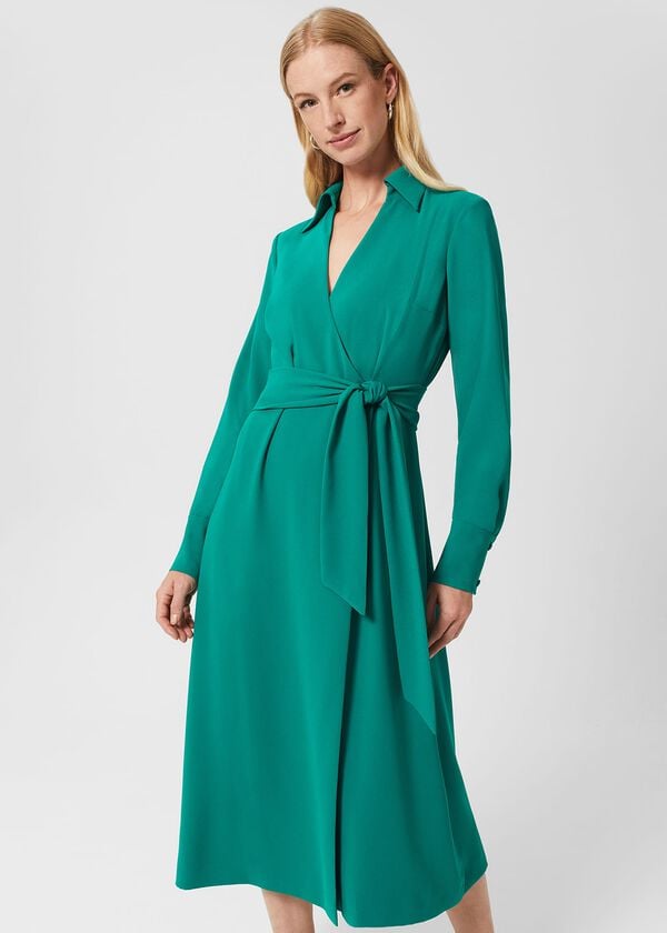 hobbs Prue Maxi Fit And Flare Dress Green