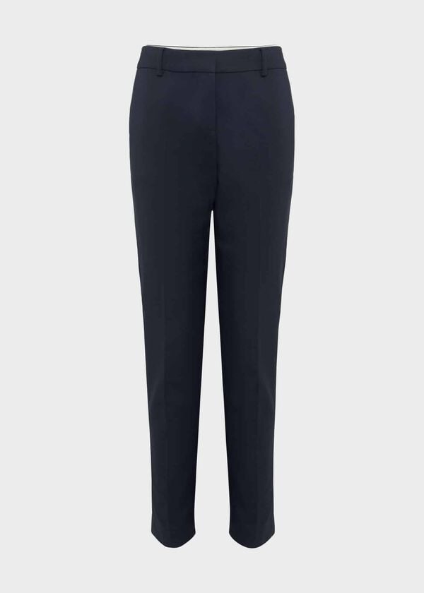 Hobbs Quin Cotton Blend Trousers Navy