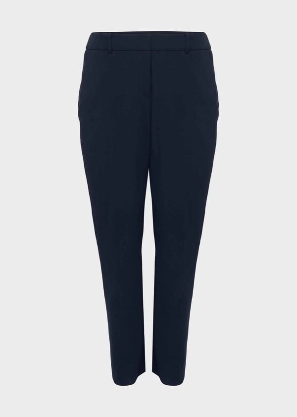 Hobbs Quin Tapered Trousers With Stretch Navy