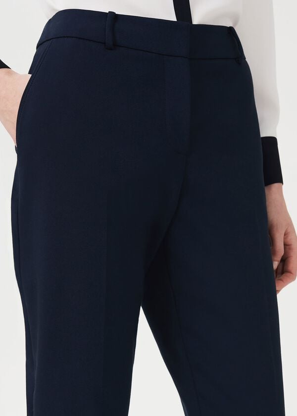 Hobbs Quin Tapered Trousers With Stretch Navy