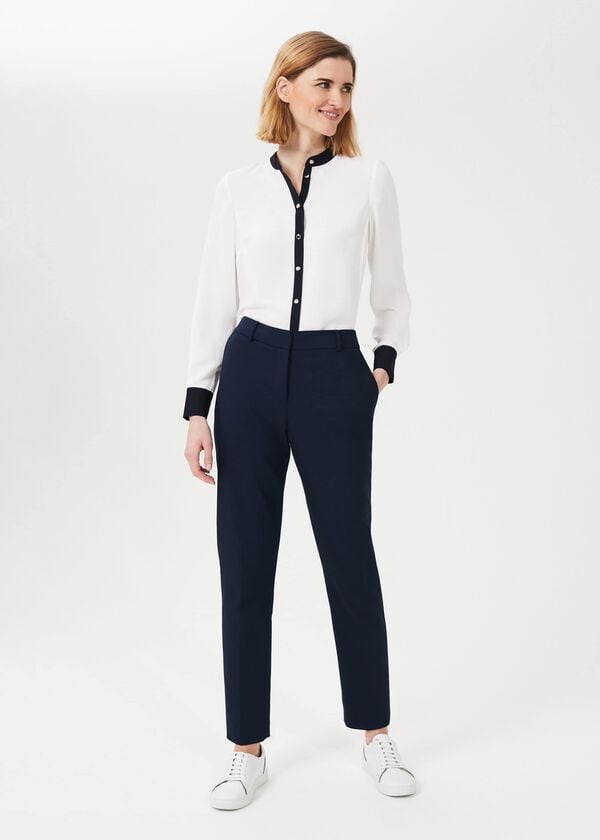 hobbs Quin Tapered Trousers With Stretch Navy