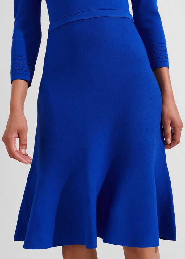 Hobbs Quinn Knitted Dress Egyptian Blue